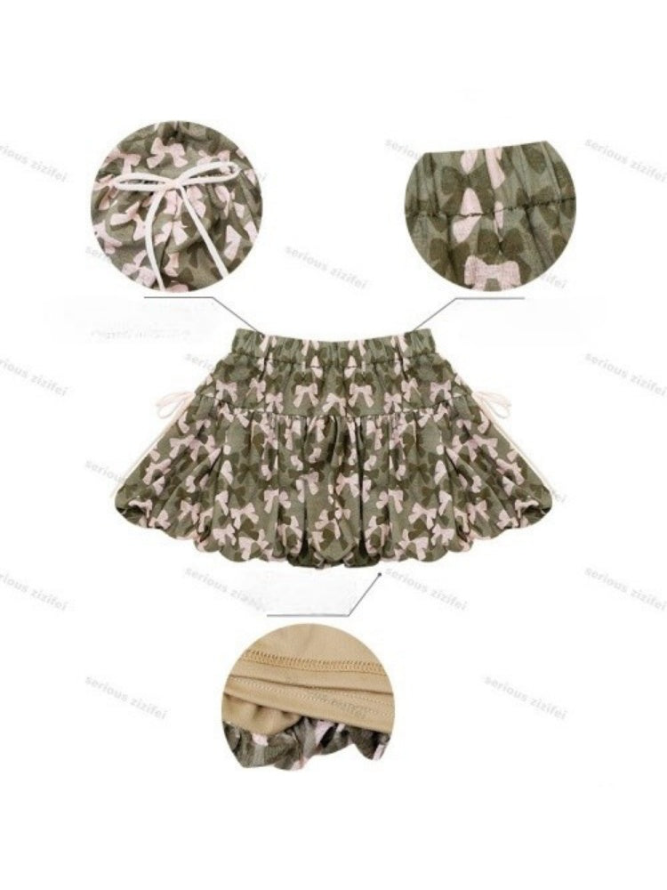 Bow Camouflage Print A-Line Skirt【s0000016358】