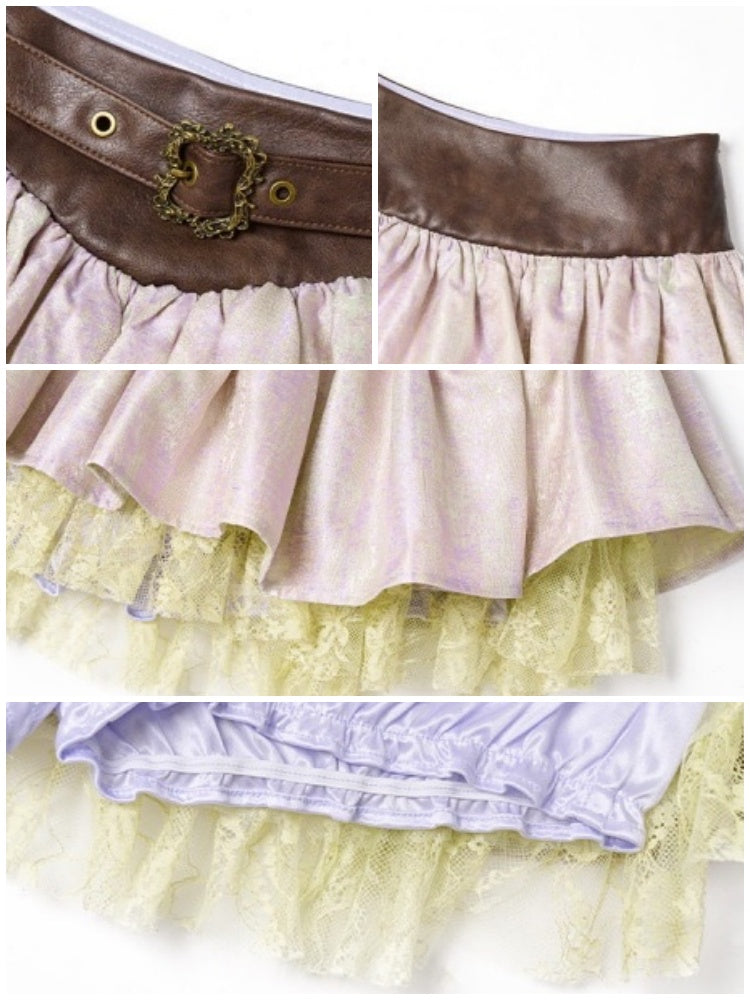 Forest Elf Style Belted Tulle Frill Hip Skirt【s0000016452】