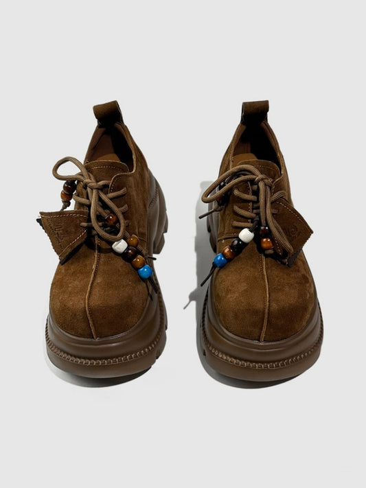 Colorful Beads Lace-Up Chunky Platform Sneakers【s0000016764】