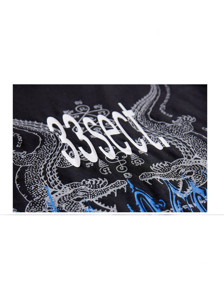 Satin Webbing Double Crocodile Short-Sleeve T-Shirt【s0000016799】