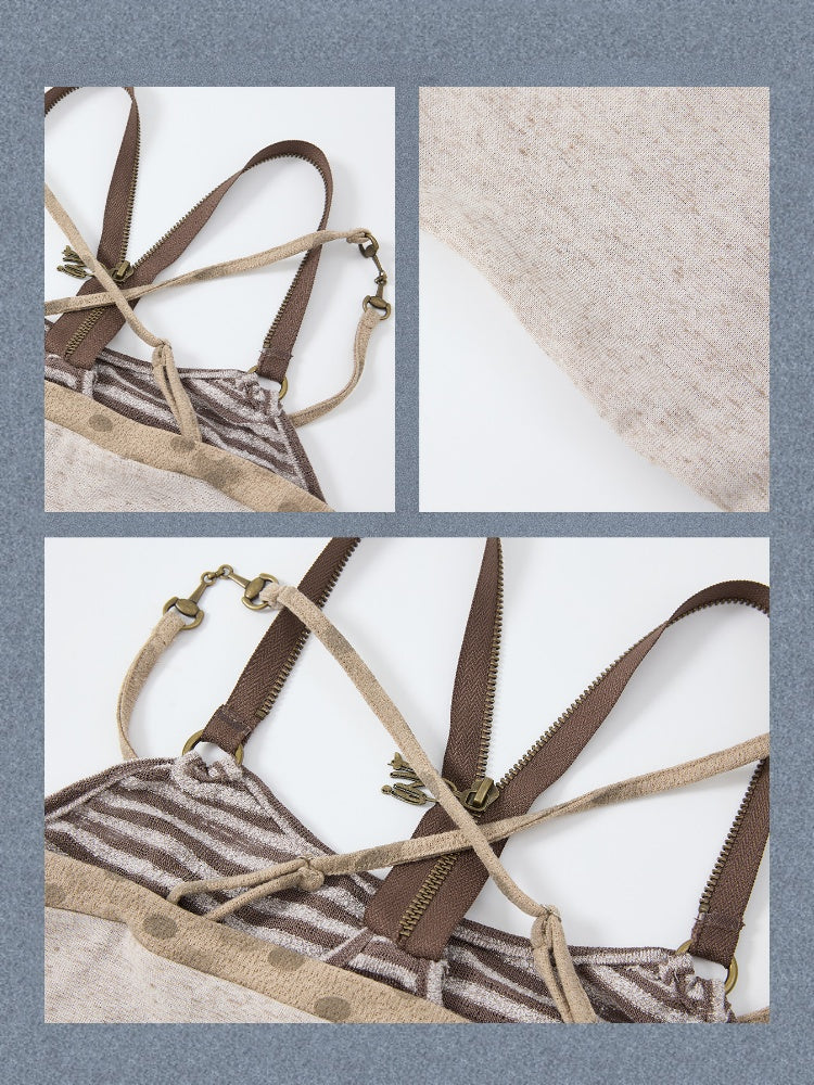 Vintage Waist-Cinching Faux Layered Camisole【s0000017317】