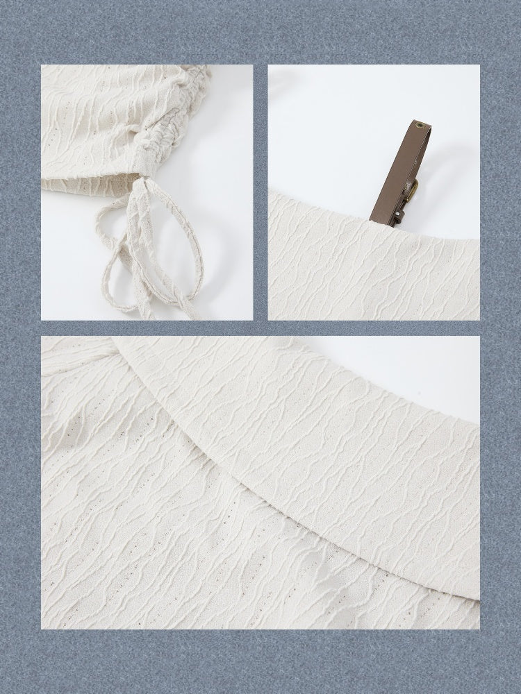 Printed Tie-Up Off-Shoulder T-Shirt【s0000017331】