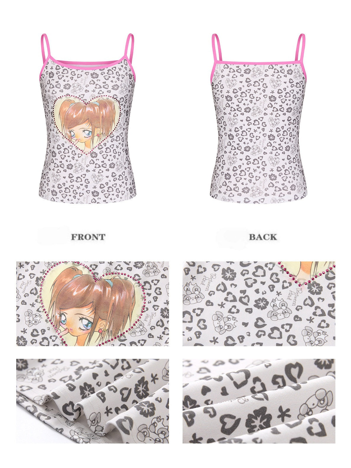 Leopard Print Cute Girls' Camisole【s0000017350】