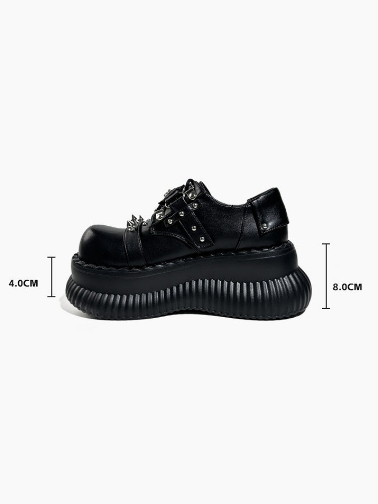 Spider-Motif Studded Belt Platform Shoes【s0000017395】