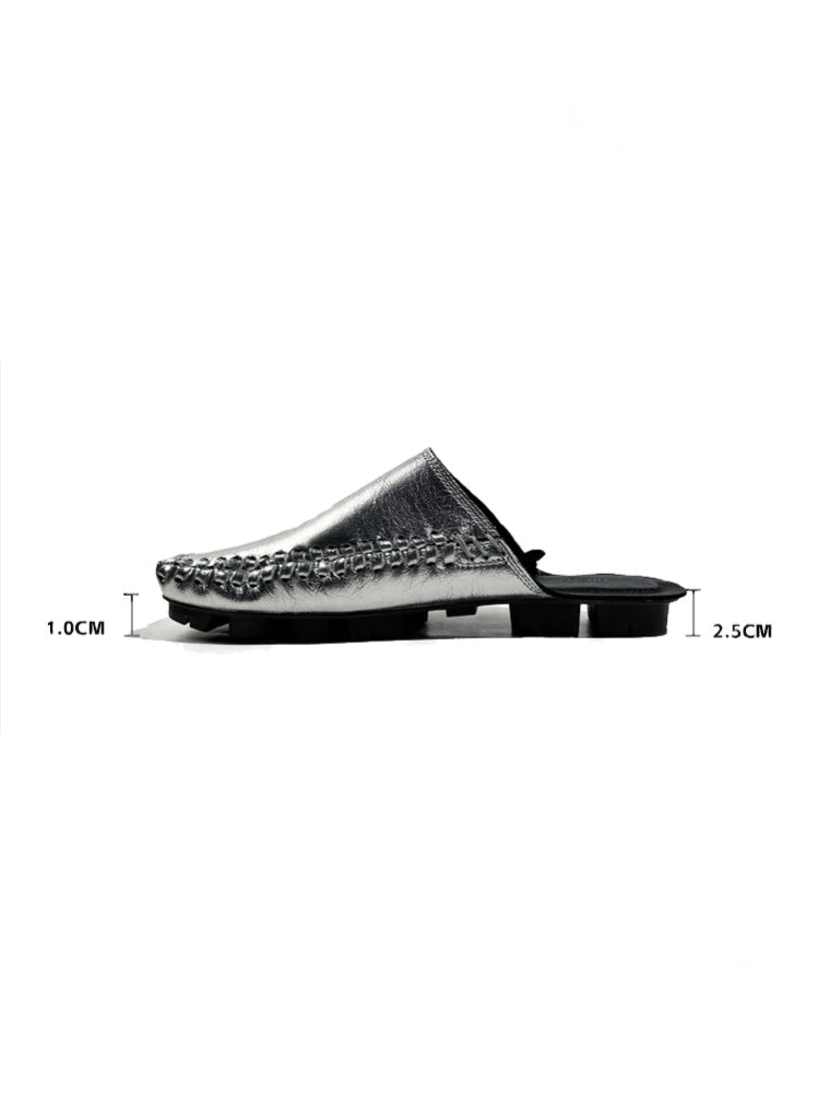 Closed-Toe Genuine Leather Mule Shoes【s0000017792】