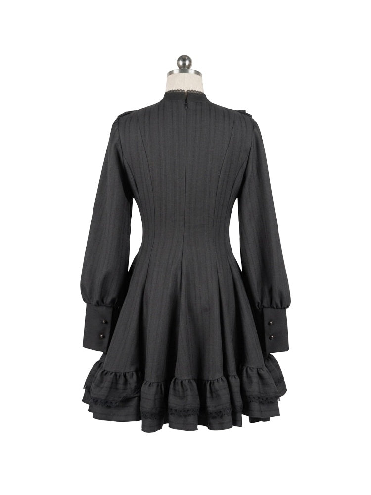 French Vintage Elegant Waist-Cinching Lace Long Dress【s0000018017】