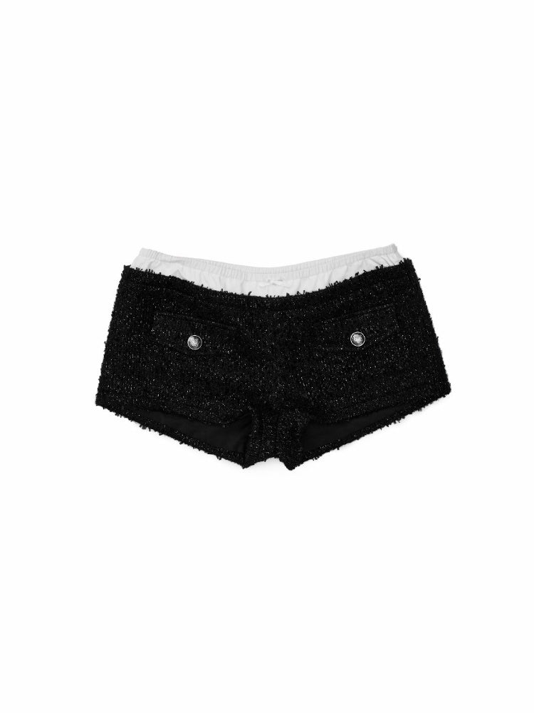 Heavyweight Woven Set Short Three-Quarter Sleeve Jacket Faux Two-Piece Shorts【s0000018134】