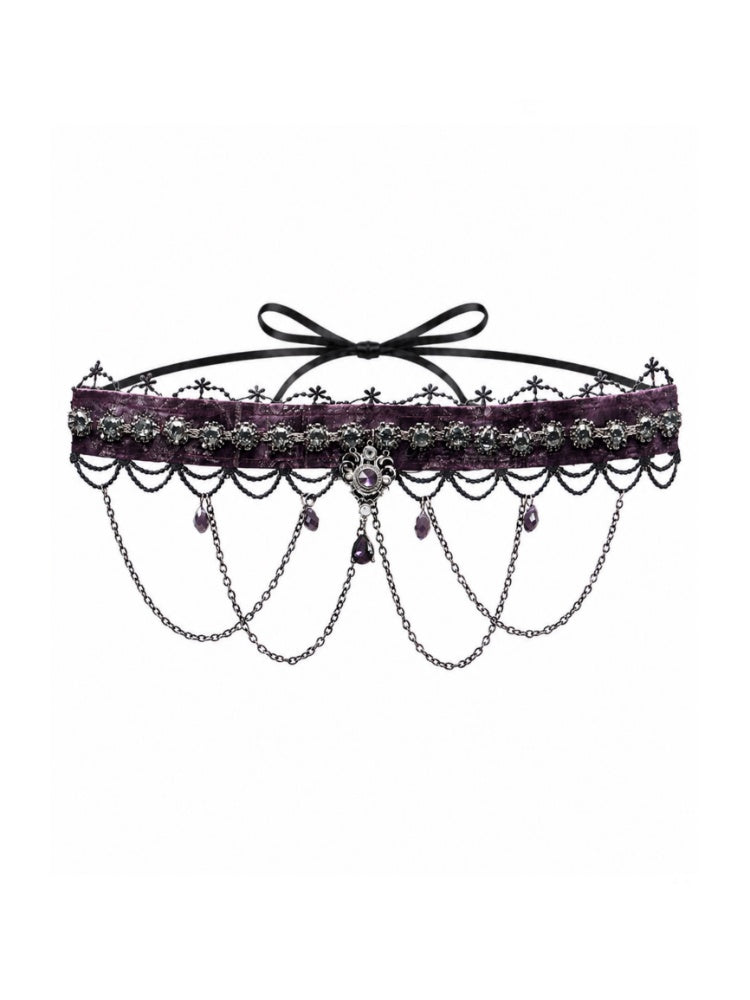 Legacy Of The Dead Gothic Dark Purple Fishbone Corset Tops【s0000018605】