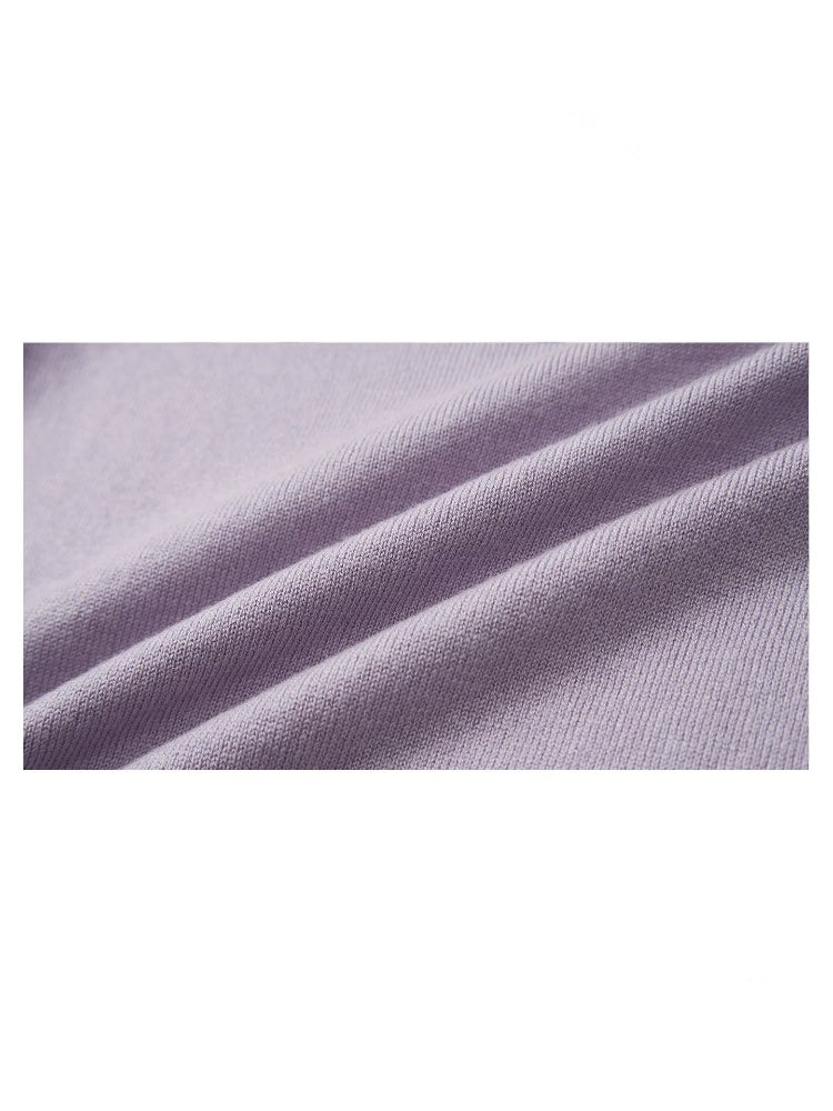 Flanged Off-Shoulder Slim Pullover Woolen Long-Sleeve T-Shirt【s0000018609】