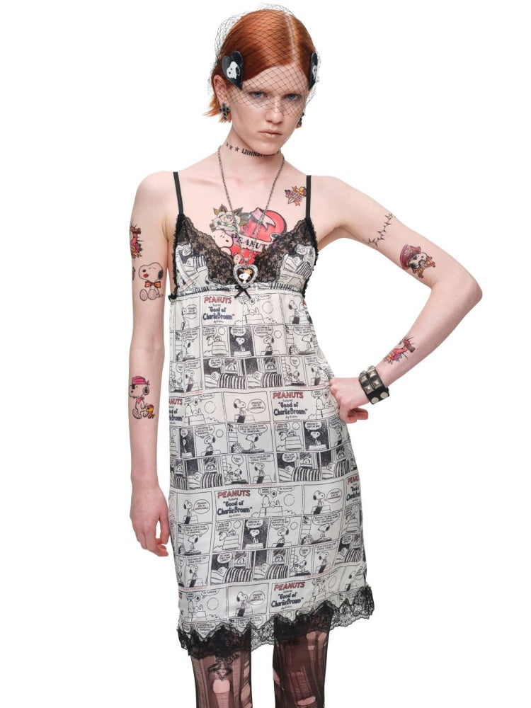 1JINN STUDIO x Snoopy Collaboration Comic Print A-Line Dress【s0000018629】