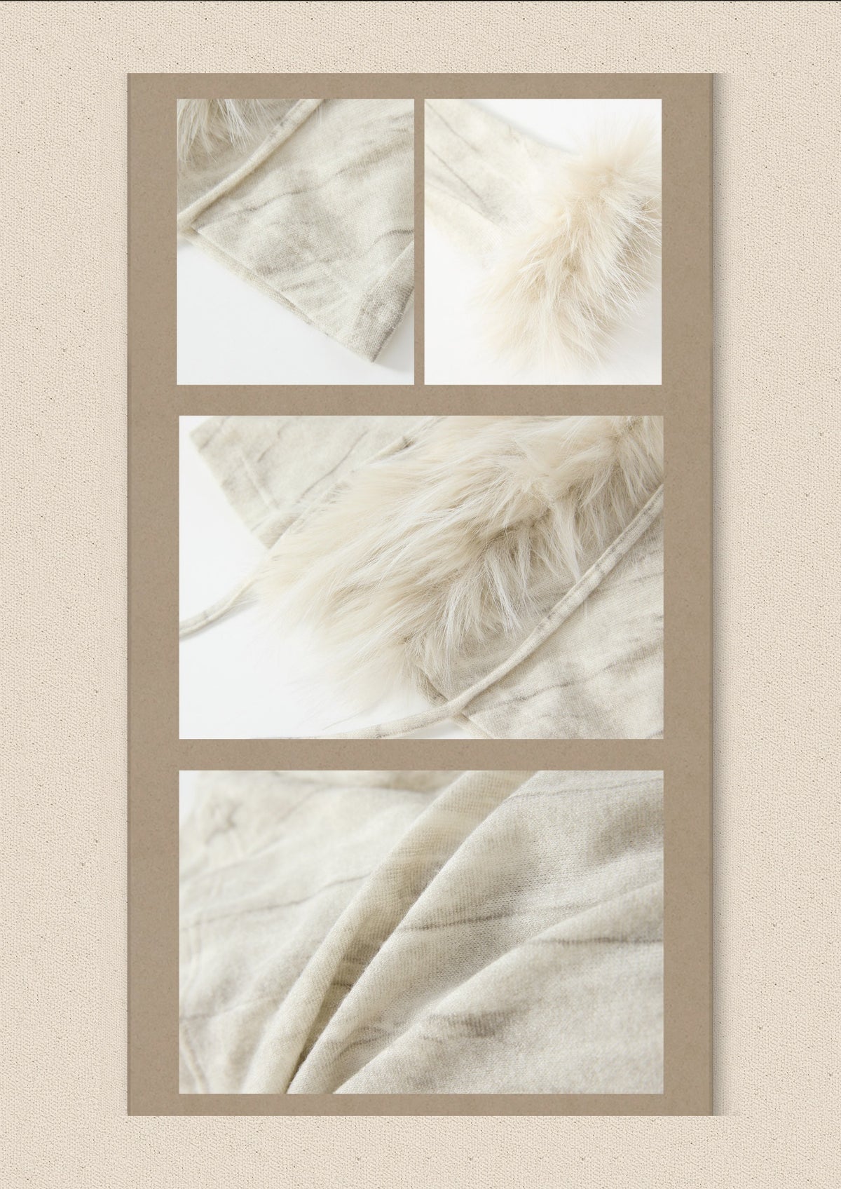 Fur Collar Beige Long Sleeve Short Top【s0000018935】