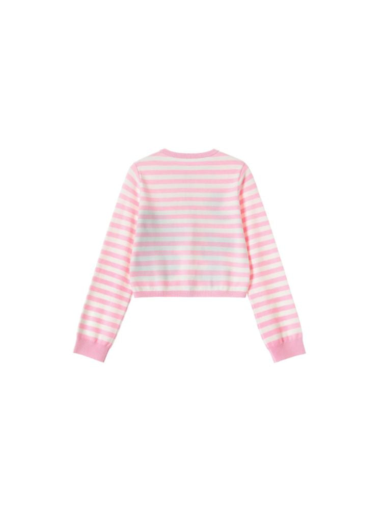 Round Neck Striped Cardigan【s0000001472】
