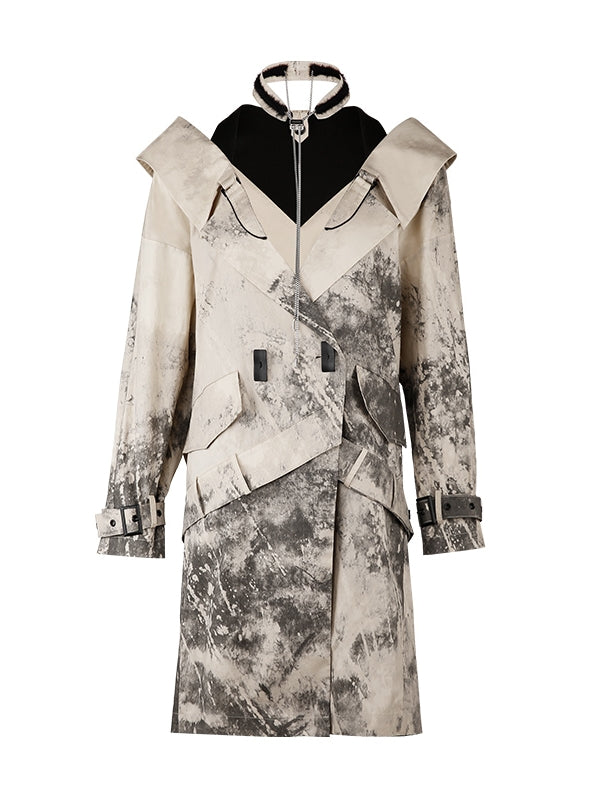 Nichi Leather Water-Color Chic Ink Long-Coat【s0000004016】