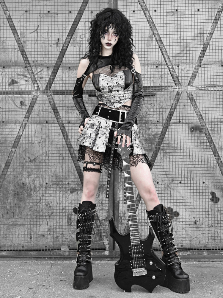 Pleated Gothic Short Skirt【s0000001025】