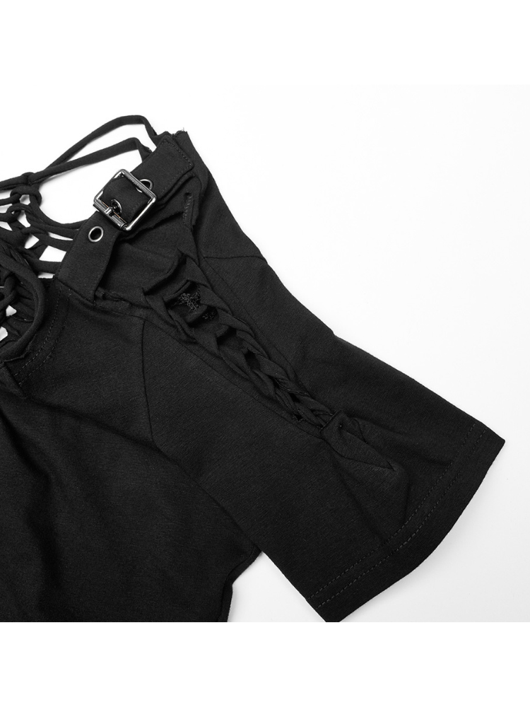 Punk style woven T-shirt【s0000001101】