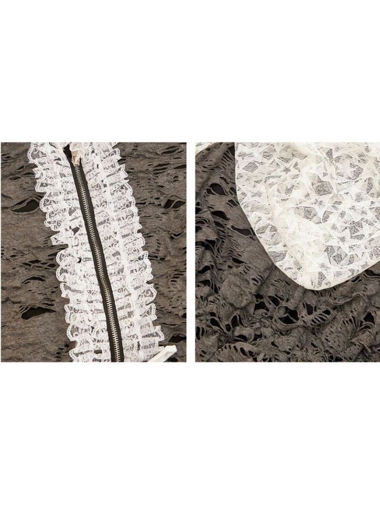 Damaged lace frill dress【s0000001881】