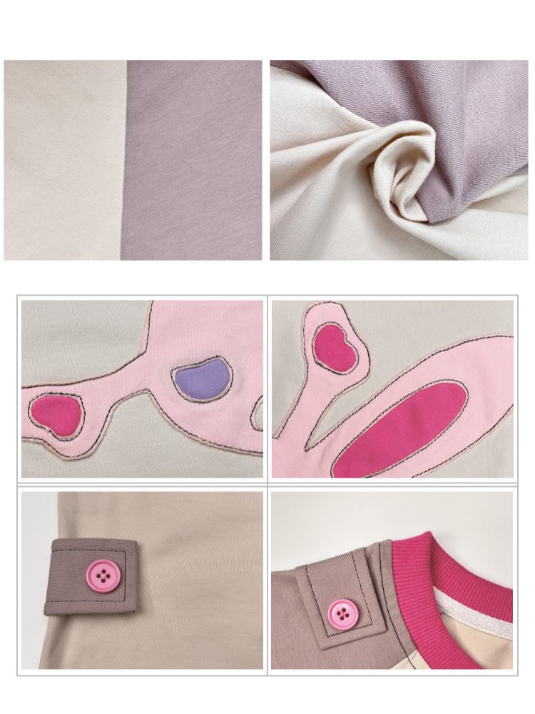 Skull Rabbit Stitching Raglan Sleeve T-Shirt【s0000001437】