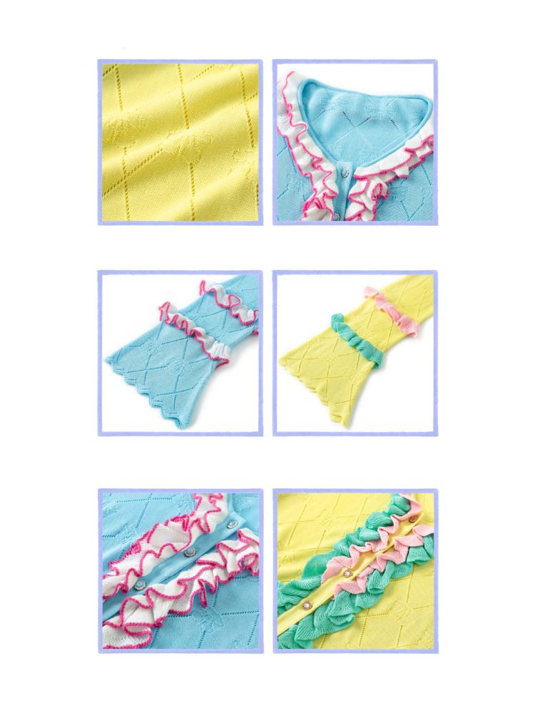 Contrast Frill Cardigan【s0000001694】