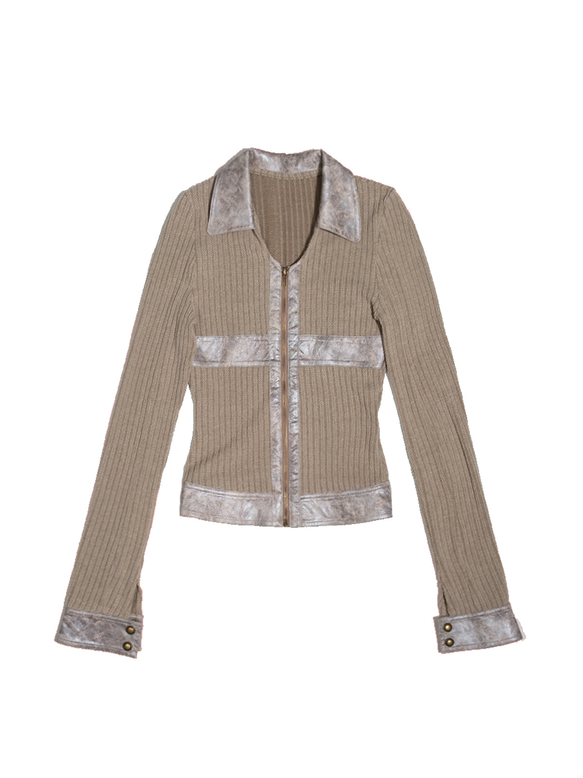 Leahter Mix Sllim Retro Knit【s0000004217】