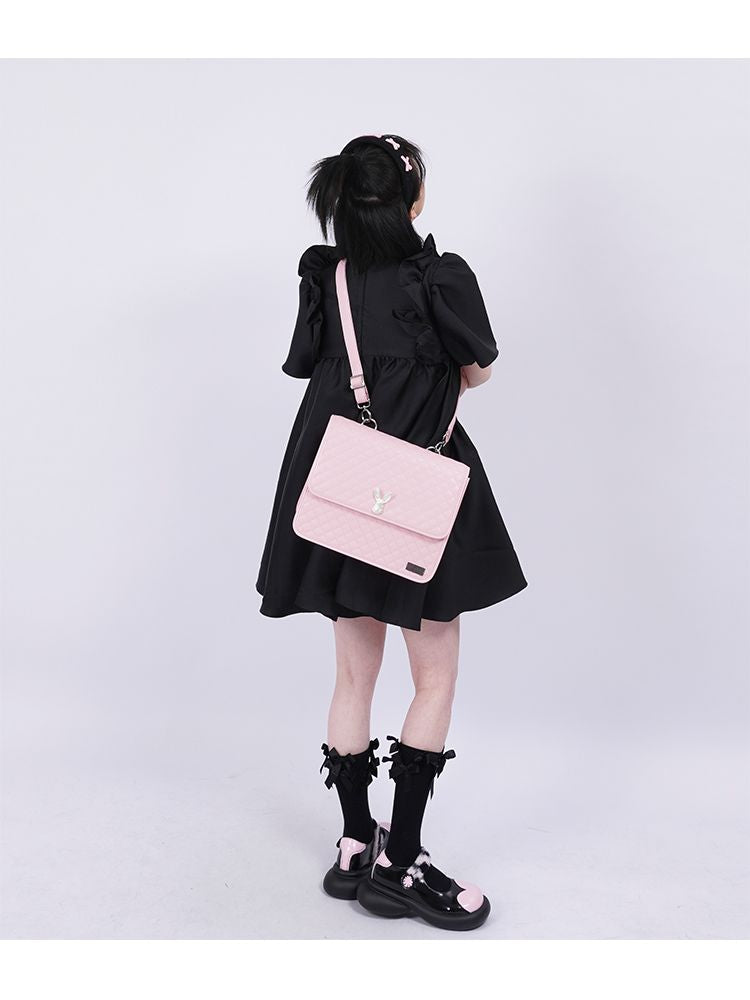 Black & Pink Stitching Backpack【s0000001486】