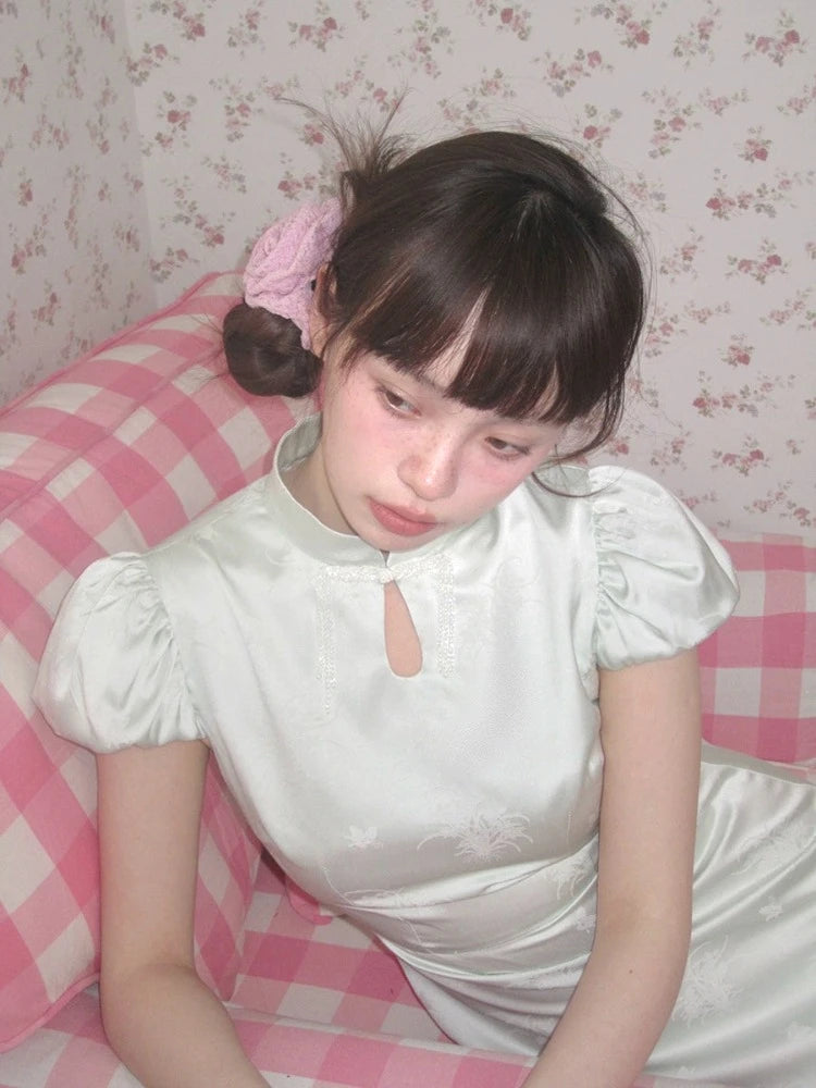 Chinese style short sleeve short dress【s0000007621】