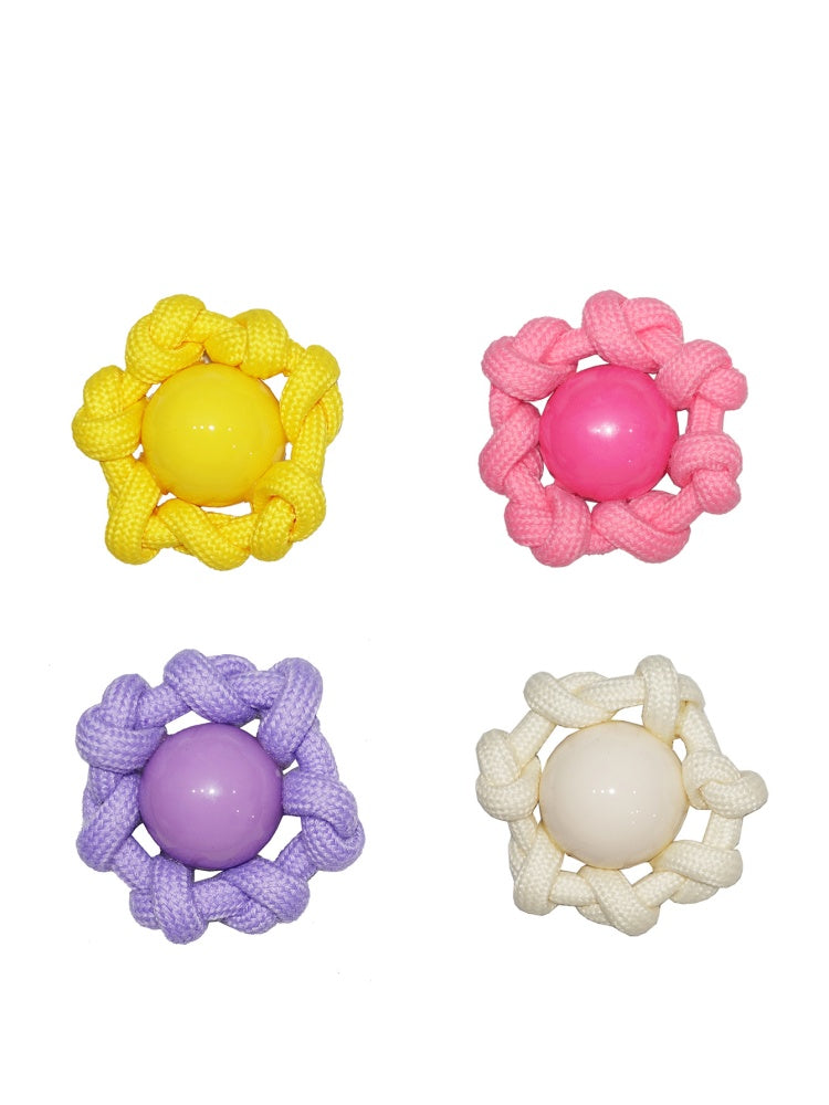 Twisted Rope Beaded Flower Earrings【s0000001894】