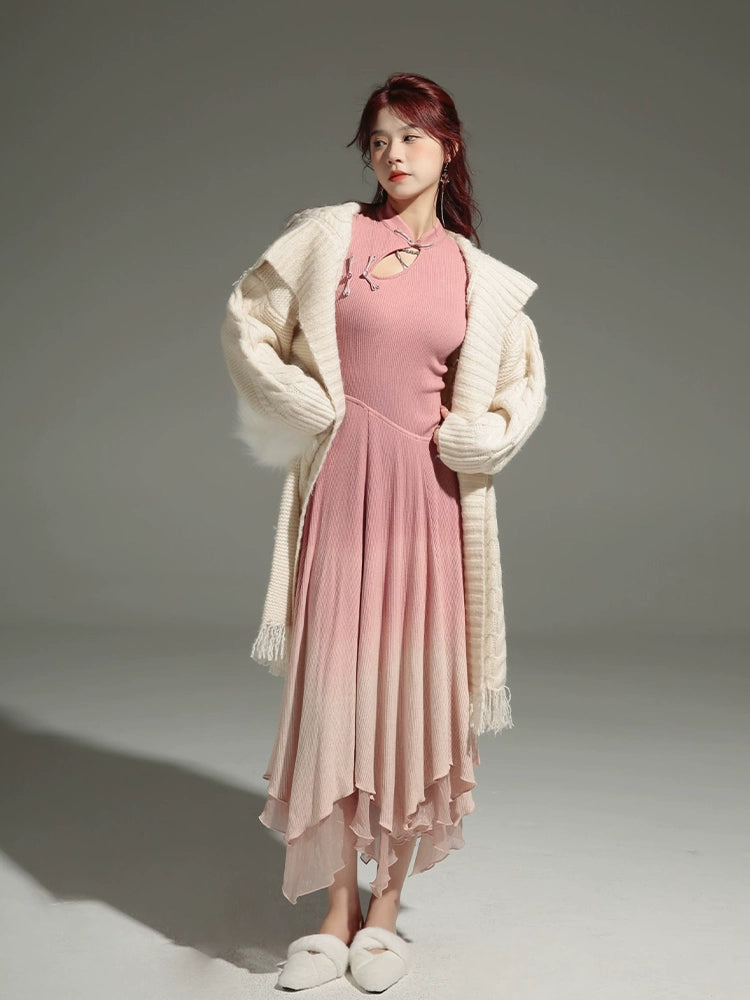 Chinese Style Gradient Knitted Dress【s0000004239】