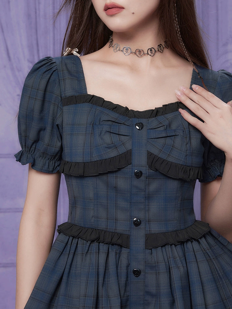 Plaid cake dress【s0000007396】