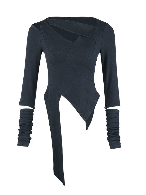 Lace Asymmetry Suspender Skirt & Cut-out Slimming Top【s0000003998】