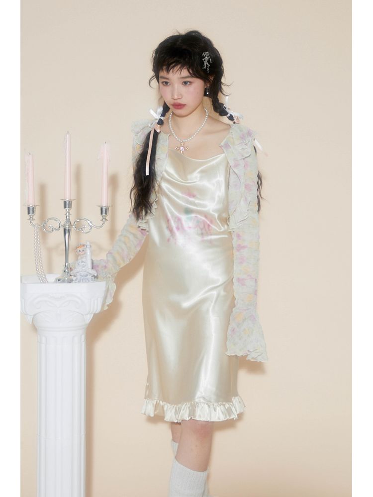 Chandelier print suspender dress【s0000001545】