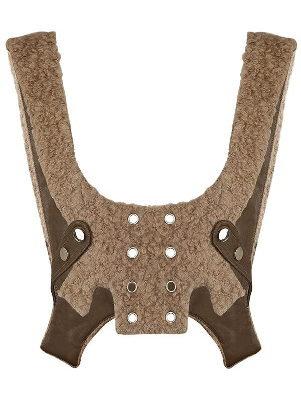 College Style Lace Stitch Shirt Dress & Vest【s0000004231】