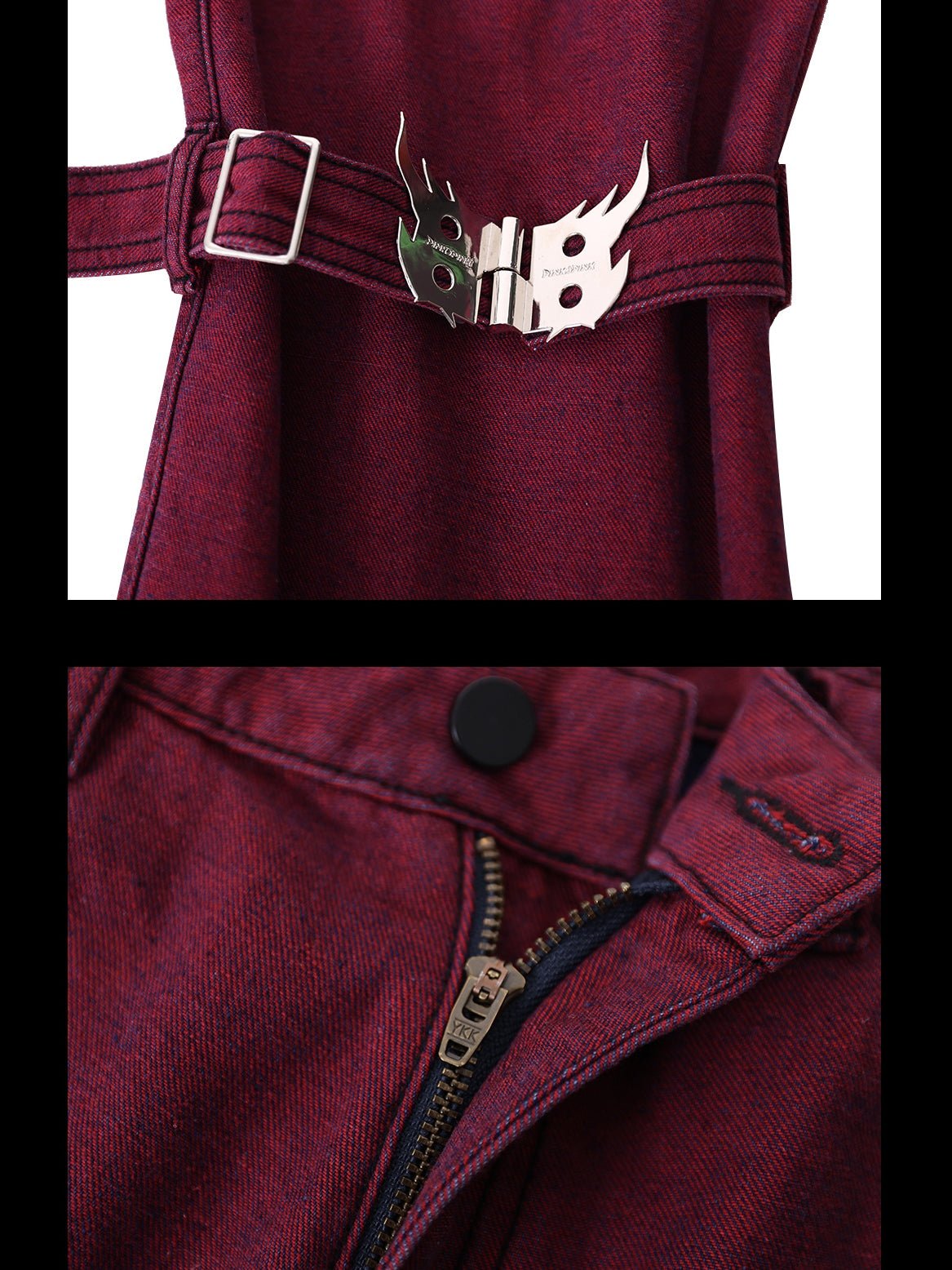 Flame Buckle Bandage Y2K Jeans【s0000000369】 - SCULTURE(エスカルチャー)