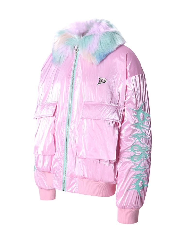 Fur Collar Embroidery Loose Cotton Coat【s0000000334】 - SCULTURE(エスカルチャー)