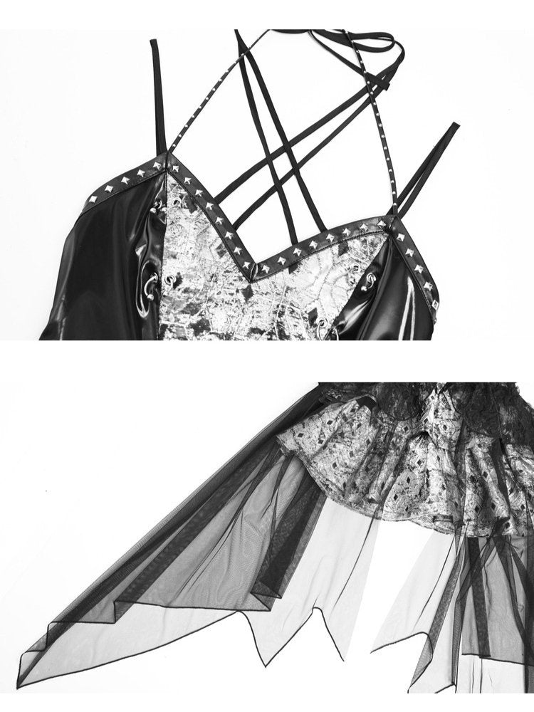 Mesh Halter Neck Sling Dress【s0000001030】