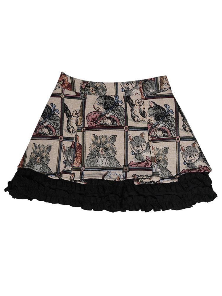 Stitching Lace A-line Short Skirt【s0000001113】 - SCULTURE(エスカルチャー)