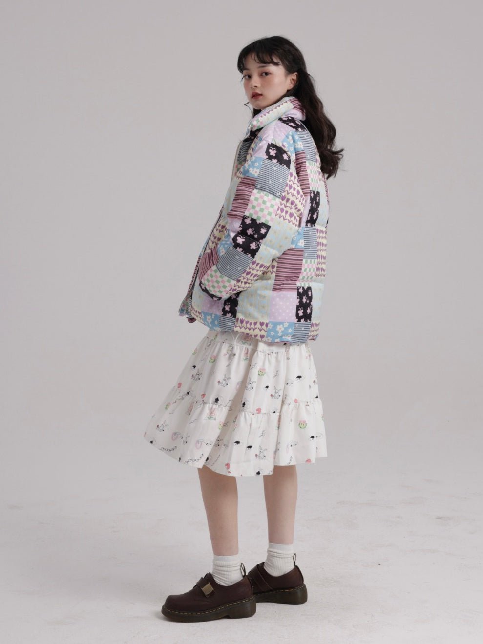 Stitching Printed Zipper Down Jacket【s0000000529】 - SCULTURE(エスカルチャー)