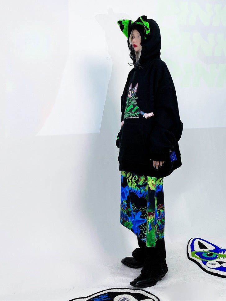 Zebra Pattern Cat Ears Print Hooded Parka【s0000000286】 - SCULTURE(エスカルチャー)