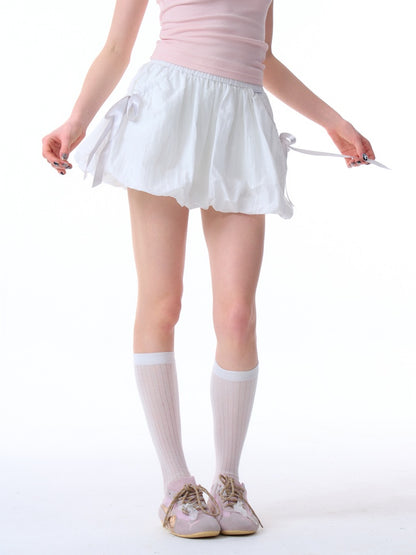 Bow High Waist A-Line Bud Mini Skirt【s0000011919】
