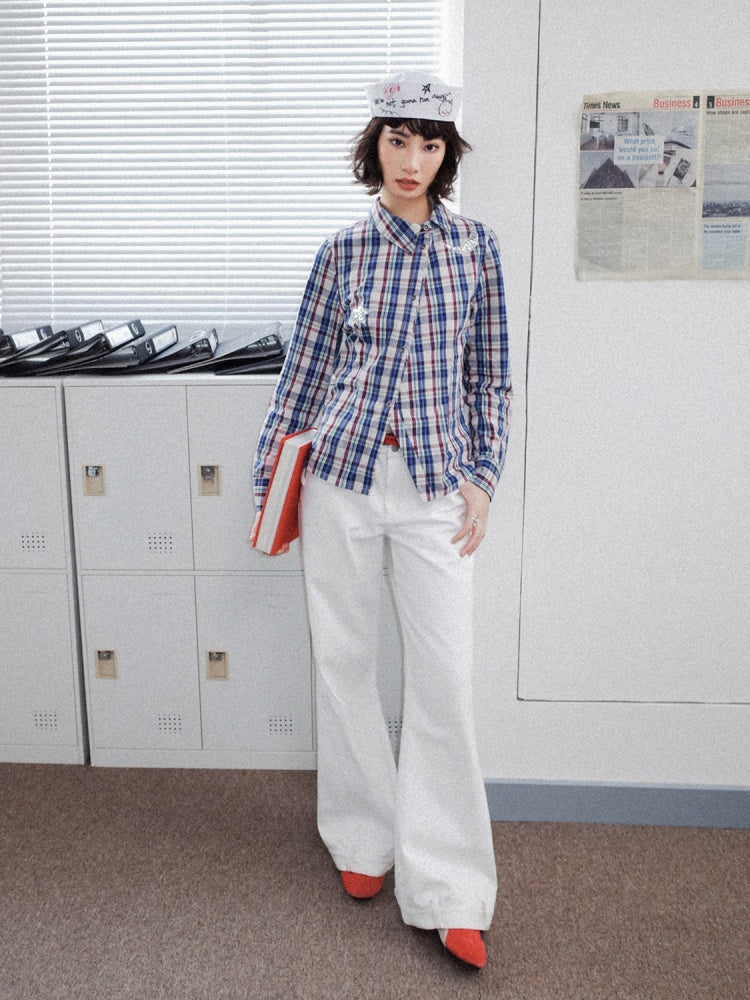 Pink Stitch Loose Straight Bootcut Jeans【s0000011903】