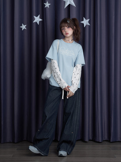 Star Studded Banana Jeans Pants【s0000011928】