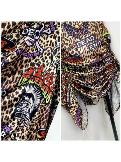 Punk Leopard & Skull Print Adjustable Length Camisole Dress 【s0000011782】