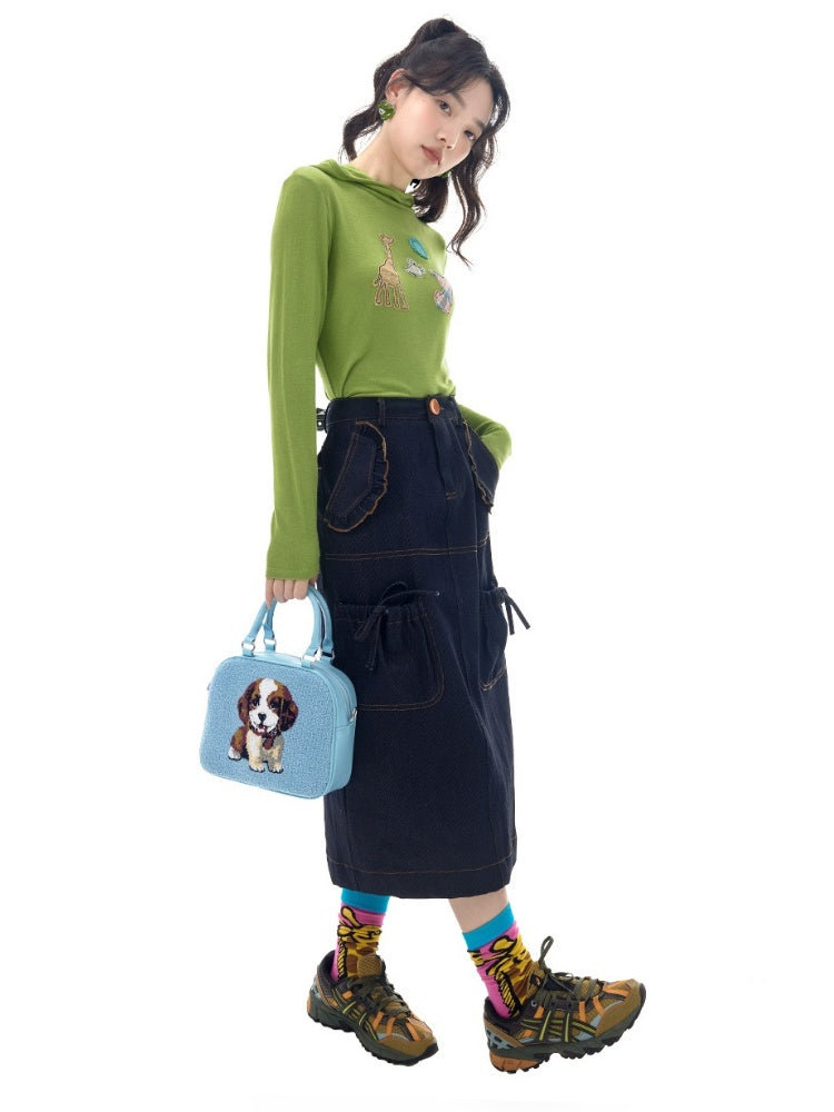 Animal Patchwork Style Applique Long Sleeve Hoodie【s0000011747】