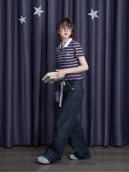 Star Studded Banana Jeans Pants【s0000011928】