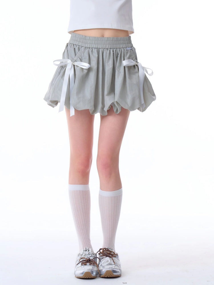Bow High Waist A-Line Bud Mini Skirt【s0000011919】
