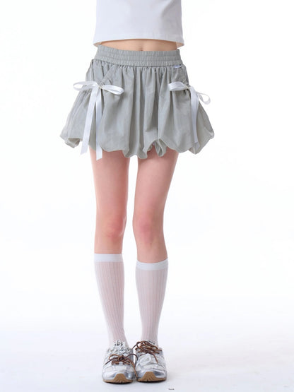 Bow High Waist A-Line Bud Mini Skirt【s0000011919】