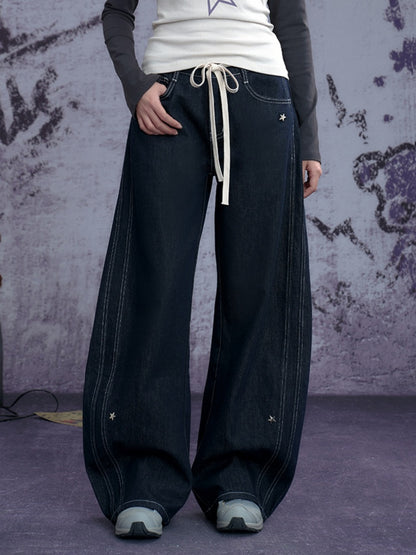 Star Studded Banana Jeans Pants【s0000011928】