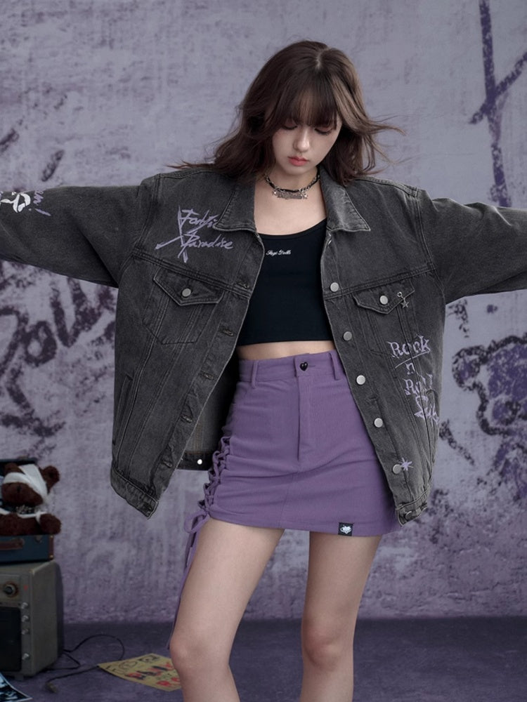 Street Graffiti Denim Loose Jacket【s0000011924】