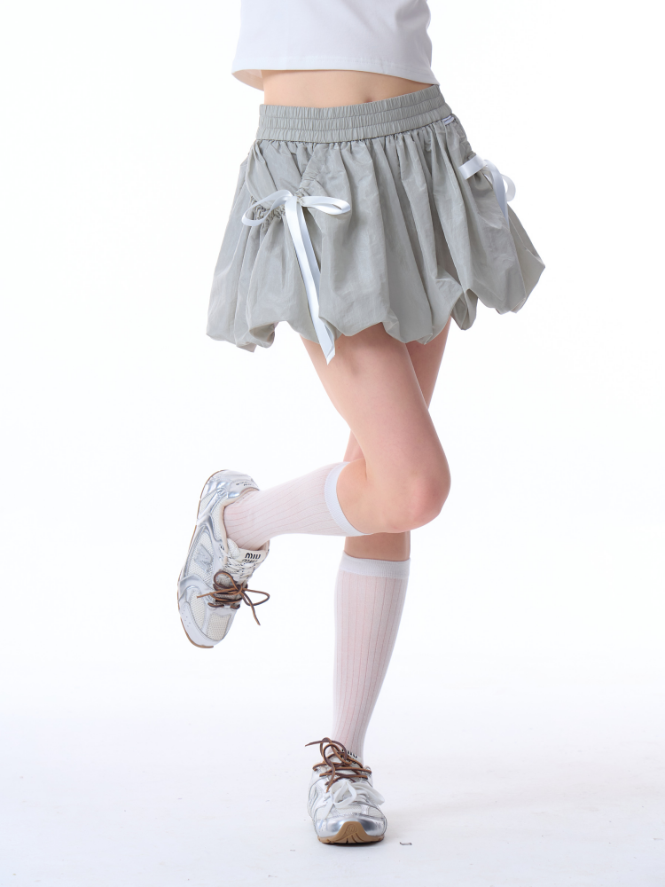 Bow High Waist A-Line Bud Mini Skirt【s0000011919】
