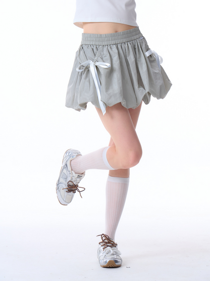 Bow High Waist A-Line Bud Mini Skirt【s0000011919】