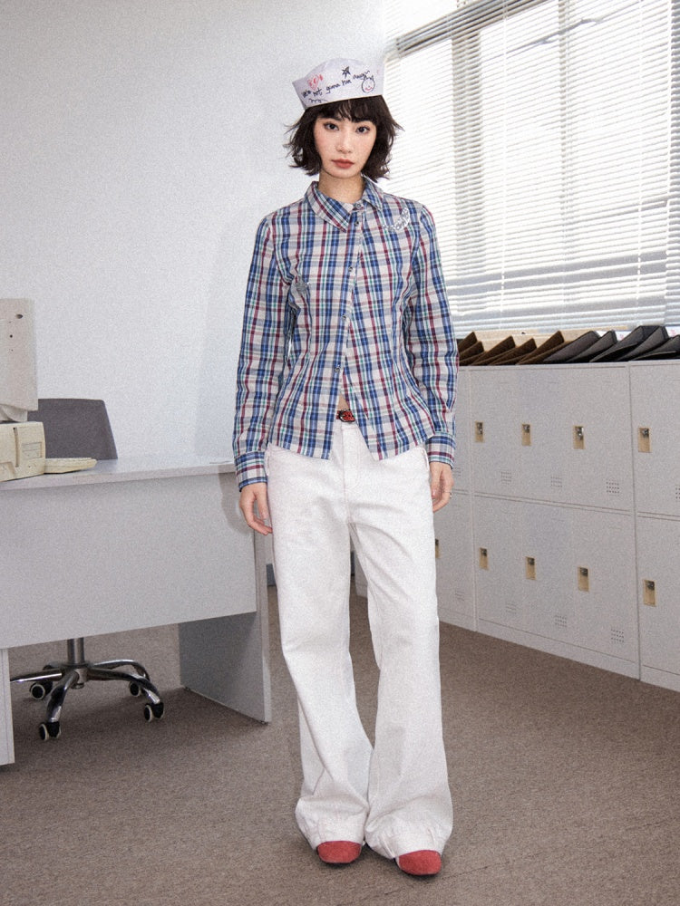 Pink Stitch Loose Straight Bootcut Jeans【s0000011903】